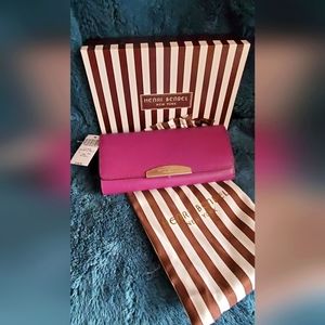 Henri Bendel Dark Purple Flat Iron Wallet